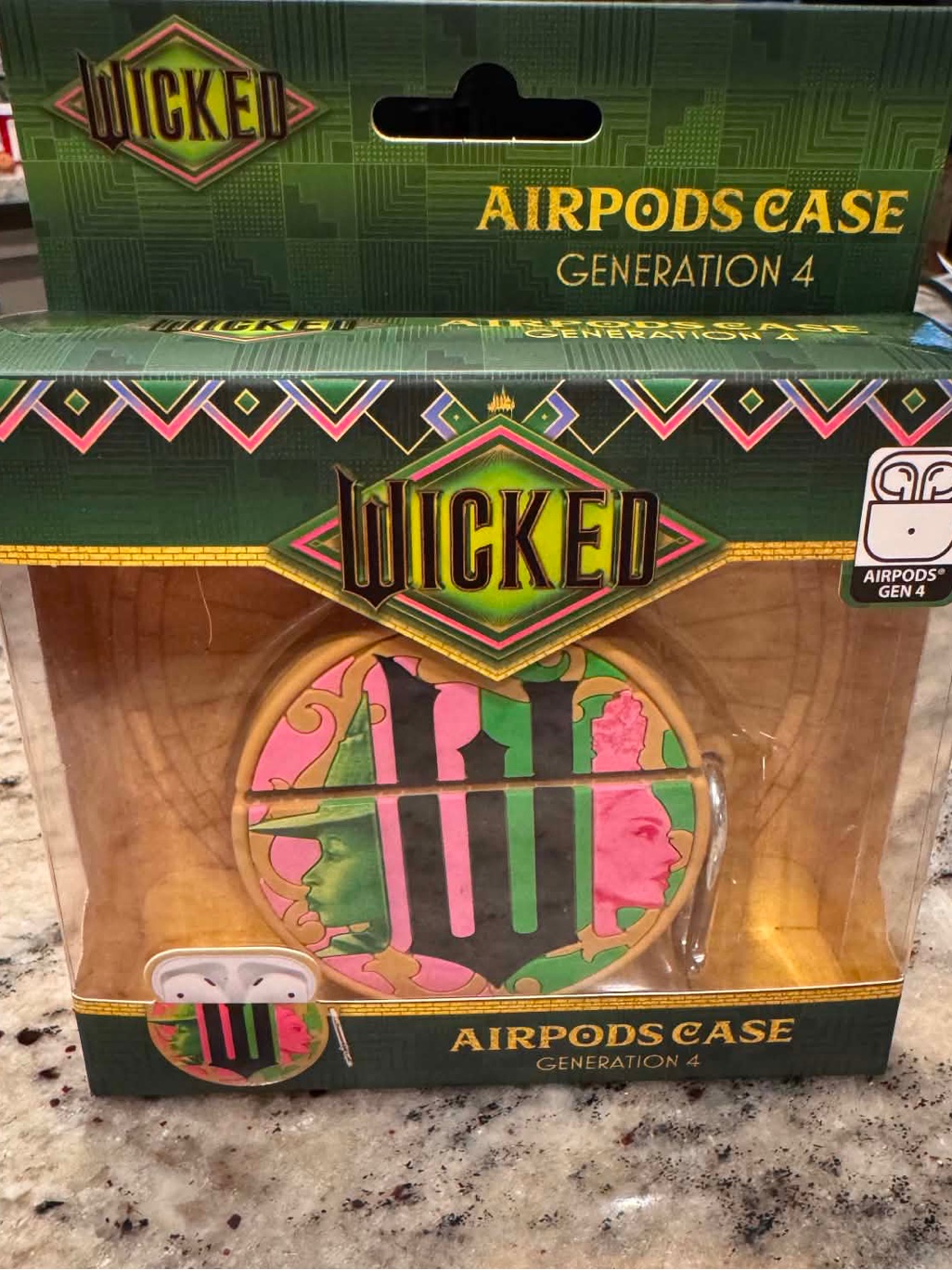 Airpod Case Generation 4 Wicked Graphic Airpods Case  Green  Pink
